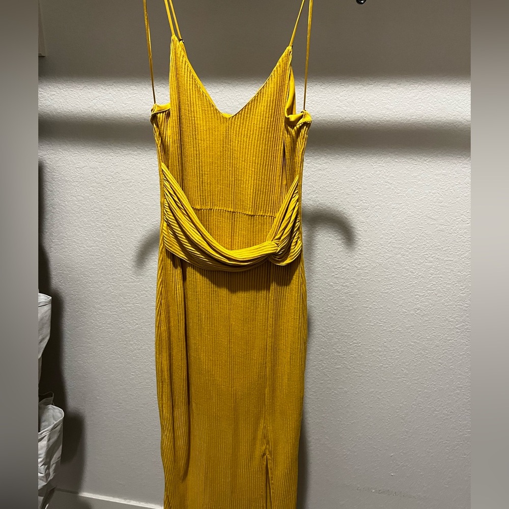 Express Strapless Yellow Dress